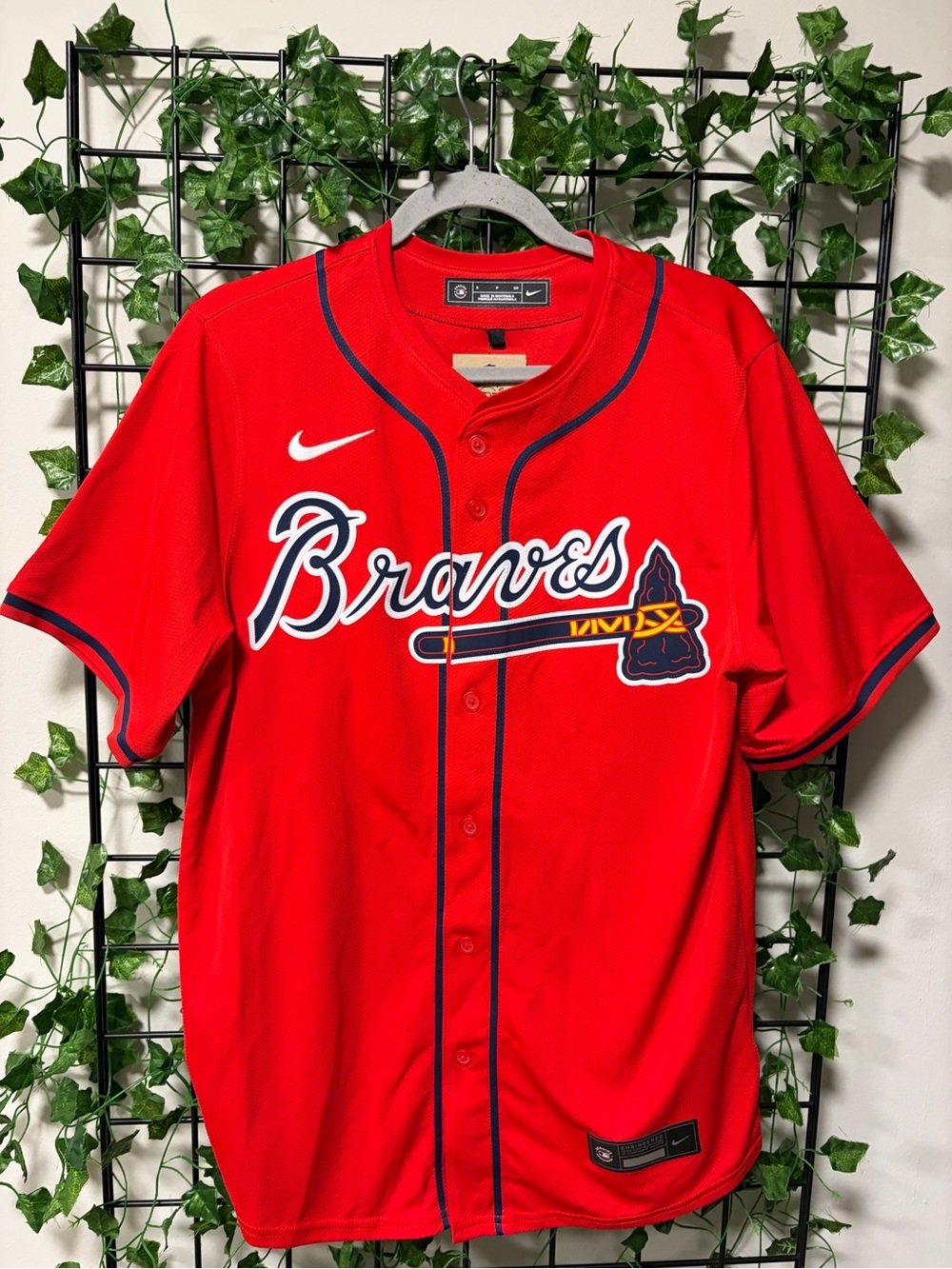 Deion Sanders Atlanta Braves Red Nike Baseball Jersey